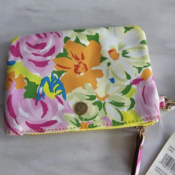 $58 Anne Klein Wristlet Coin Pouch Women Multi Print Colorful New - Picture 4 of 10